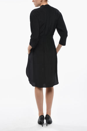 Chemisier in Seta con Cut-Out a Goccia e Cintura