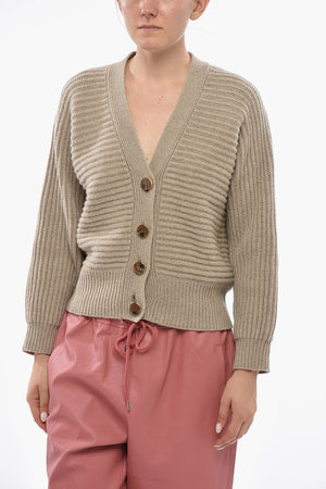 Cardigan in Cashmere e Lana con Scollo a V