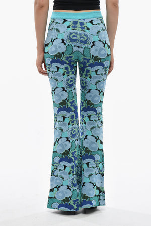 Floral-Jacquard-Hose mit Ausgestelltem Bein
