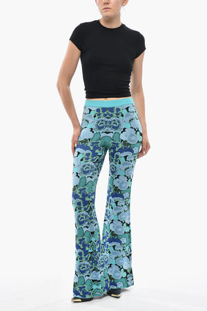 Floral-Jacquard-Hose mit Ausgestelltem Bein
