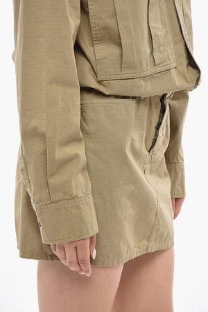 Checked Ripstop Mini Shirt Dress