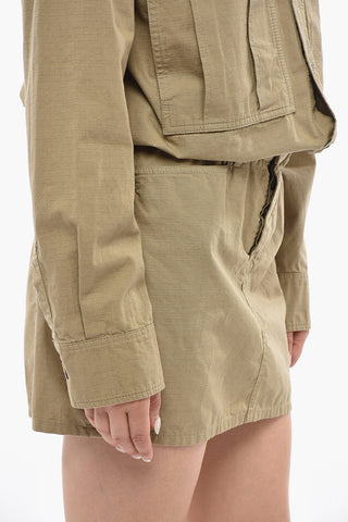 Checked Ripstop Mini Shirt Dress