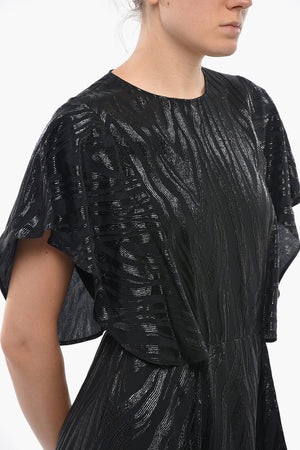 Lurex Long Short-Sleeve Dress