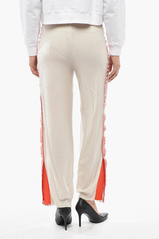 Virgin Wool Trousers With Ankle Slit And Silk Side Stripe