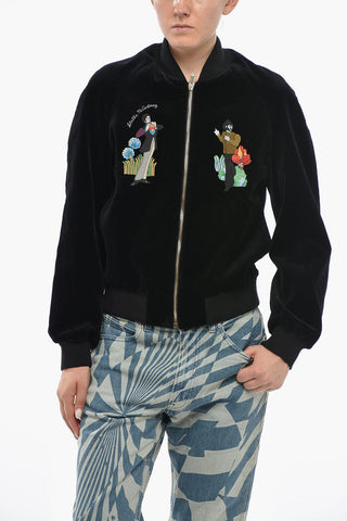 Embroidered Velvet Bomber Jacket YELLOW SUBMARINE