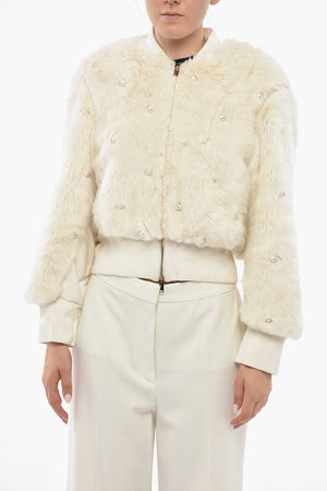 Felpa Con Zip In Ecopelliccia KIERNAN Con Perline Ricamate