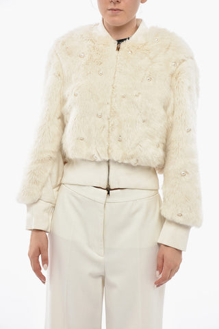 Felpa Con Zip In Ecopelliccia KIERNAN Con Perline Ricamate