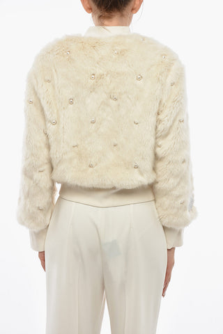 Felpa Con Zip In Ecopelliccia KIERNAN Con Perline Ricamate