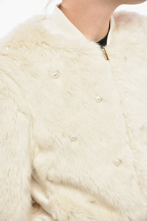Felpa Con Zip In Ecopelliccia KIERNAN Con Perline Ricamate