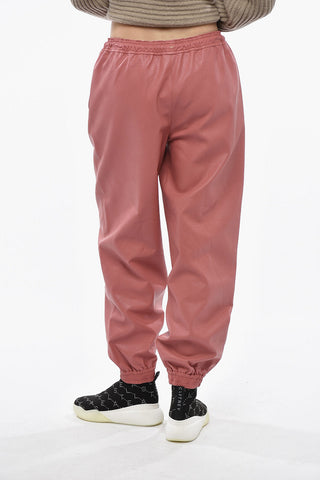 Joggers Aus Veganem Leder Mit Elastischem Bund