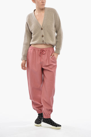 Joggers Aus Veganem Leder Mit Elastischem Bund