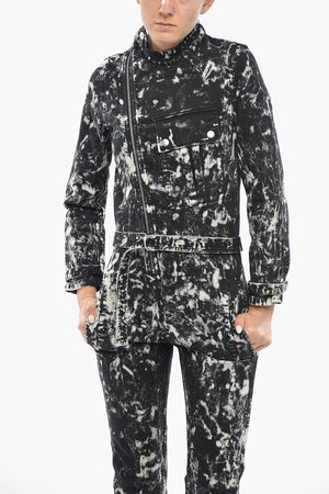 Jumpsuit in Denim Stretch Effetto Acid-Wash 