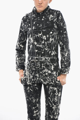 Jumpsuit in Denim Stretch Effetto Acid-Wash 