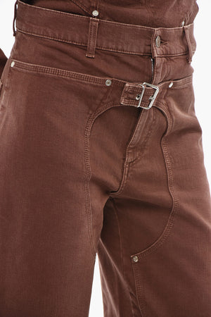 Workwear-Jeans aus Stretch-Denim mit Frontschnalle 21cm