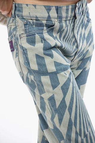 ED CURTIS X STELLA MCCARTNEY Stretch Denim Jeans with Optical Pattern 19cm