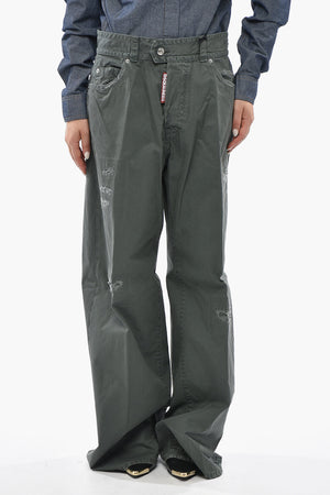 Lightweight Cotton Vintage-Effect Wide-Leg Jeans 332cm
