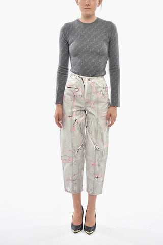 Barrel Leg Jeans Marble Effect 18cm