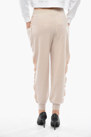 Pantaloni in Lana Vergine con Banda Laterale in Seta