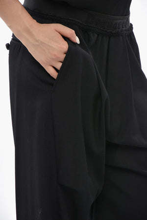 Virgin Wool Trousers With Logo Elastic Waistband