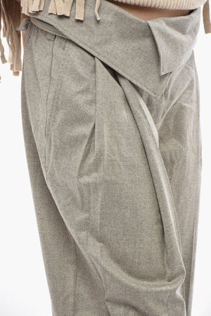 Pantaloni HARLEY in Lana a Doppia Pince con Cintura