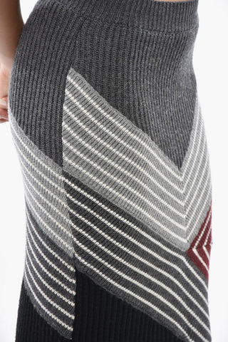 FRANK STELLA Ribbed Knit Pencil Skirt