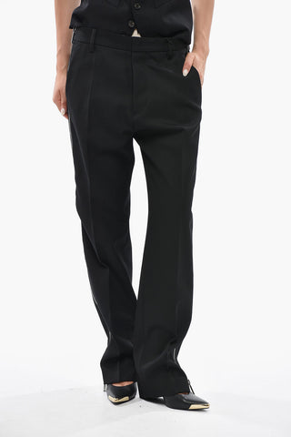 Wide-Leg Virgin Wool Blend Jeans