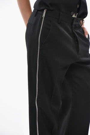 Jeans a Gamba Larga in Misto Lana Vergine