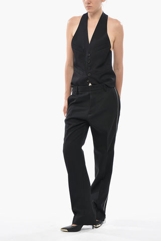 Wide-Leg Virgin Wool Blend Jeans
