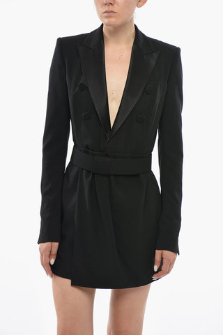 Mini Wrap Double-Breasted Dress With Belt