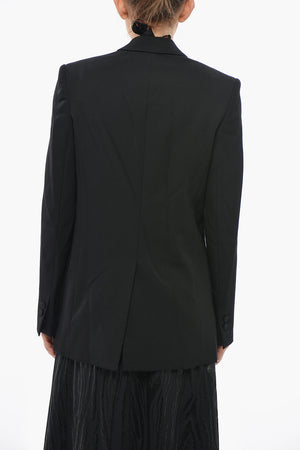 Wool Double-Breasted Blazer LUISA with Peak Lapel and Embroidered Ribbon