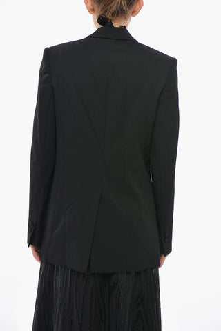 Wool Double-Breasted Blazer LUISA with Peak Lapel and Embroidered Ribbon