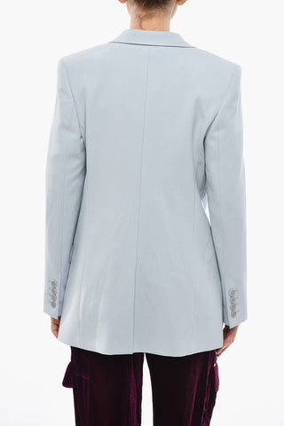 Wool-Blend Blazer With Flap Pockets And Back Vent