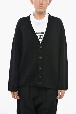 Alpaka-Cardigan mit Logo-Knöpfen