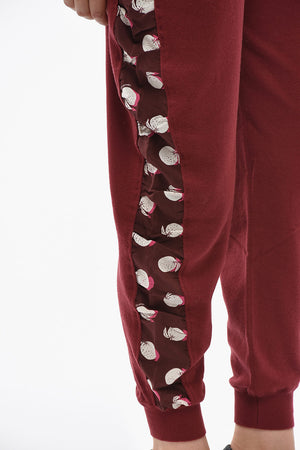Virgin Wool Trousers with Printed Silk Side Band