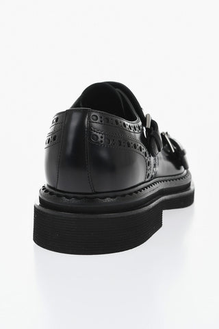 Leather Monk-Strap Shoes DAY CLASSIC with Brogue Details