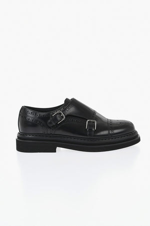 Leather Monk-Strap Shoes DAY CLASSIC with Brogue Details
