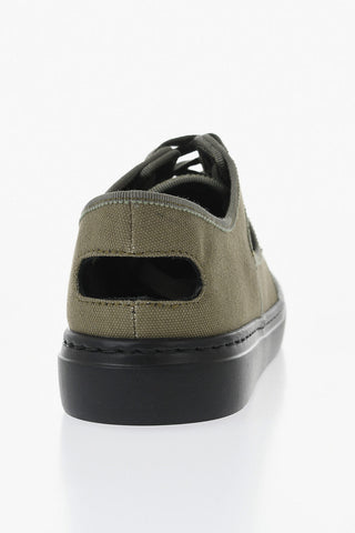 Sneakers Basse in Cotone con Dettagli Cut Out