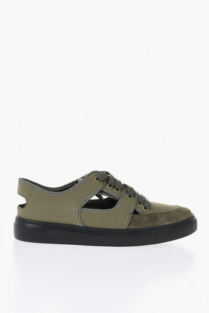 Sneakers Basse in Cotone con Dettagli Cut Out