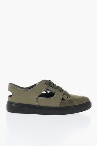 Sneakers Basse in Cotone con Dettagli Cut Out