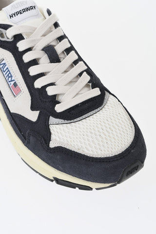 Niedrige Wildleder-Sneaker HYPERWAY mit Mesh-Details