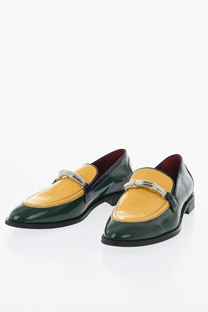 Patent Leather Loafers BAMBOO Color Block