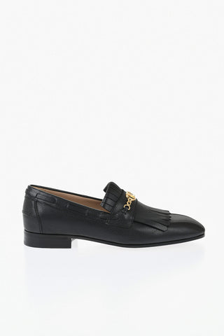 GARAVANI Kiltie Leather Loafers with Gold Detail