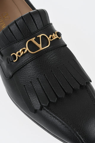 GARAVANI Kiltie Leather Loafers with Gold Detail