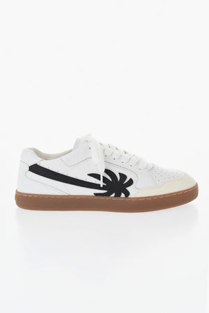 Sneakers Basse in Pelle e Suede con Monogram in Rilievo