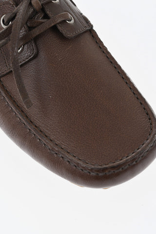 GARAVANI Leather Deck Loafers With Square Toe And Gold Monogram