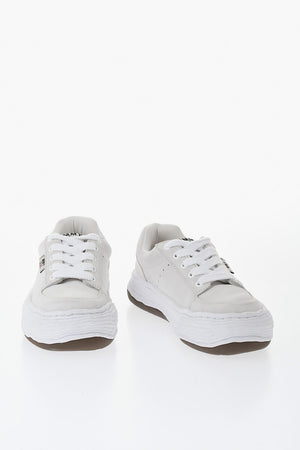 MAISON Suede Low-Top Sneakers With Contrast Sole