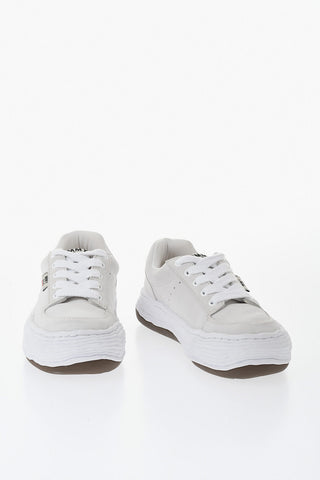MAISON Suede Low-Top Sneakers With Contrast Sole