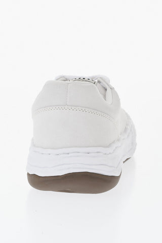 MAISON Suede Low-Top Sneakers With Contrast Sole