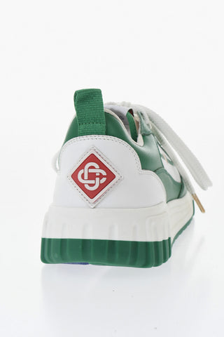 Two-Tone Leather Low-Top Sneakers