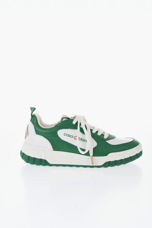 Two-Tone Leather Low-Top Sneakers
